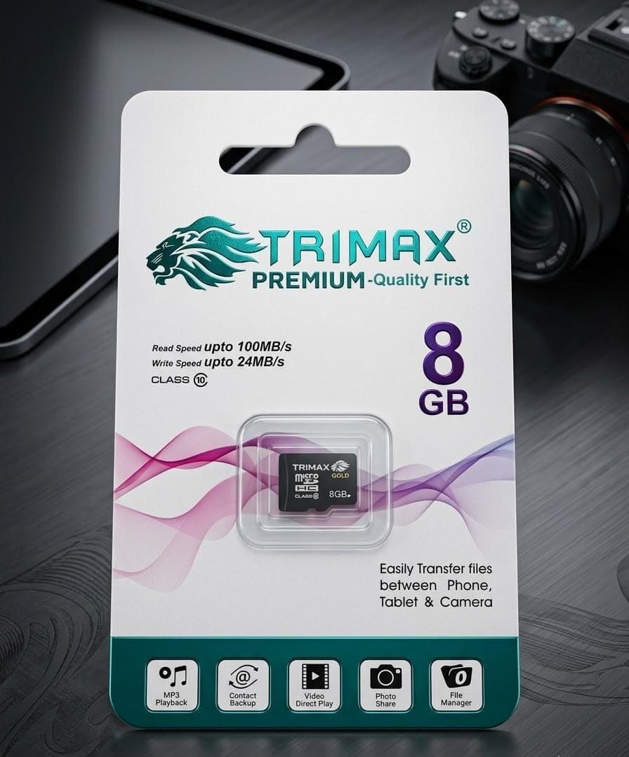 Trimax Premium Quality 8GB MicroSDHC Class 10 Memory Card