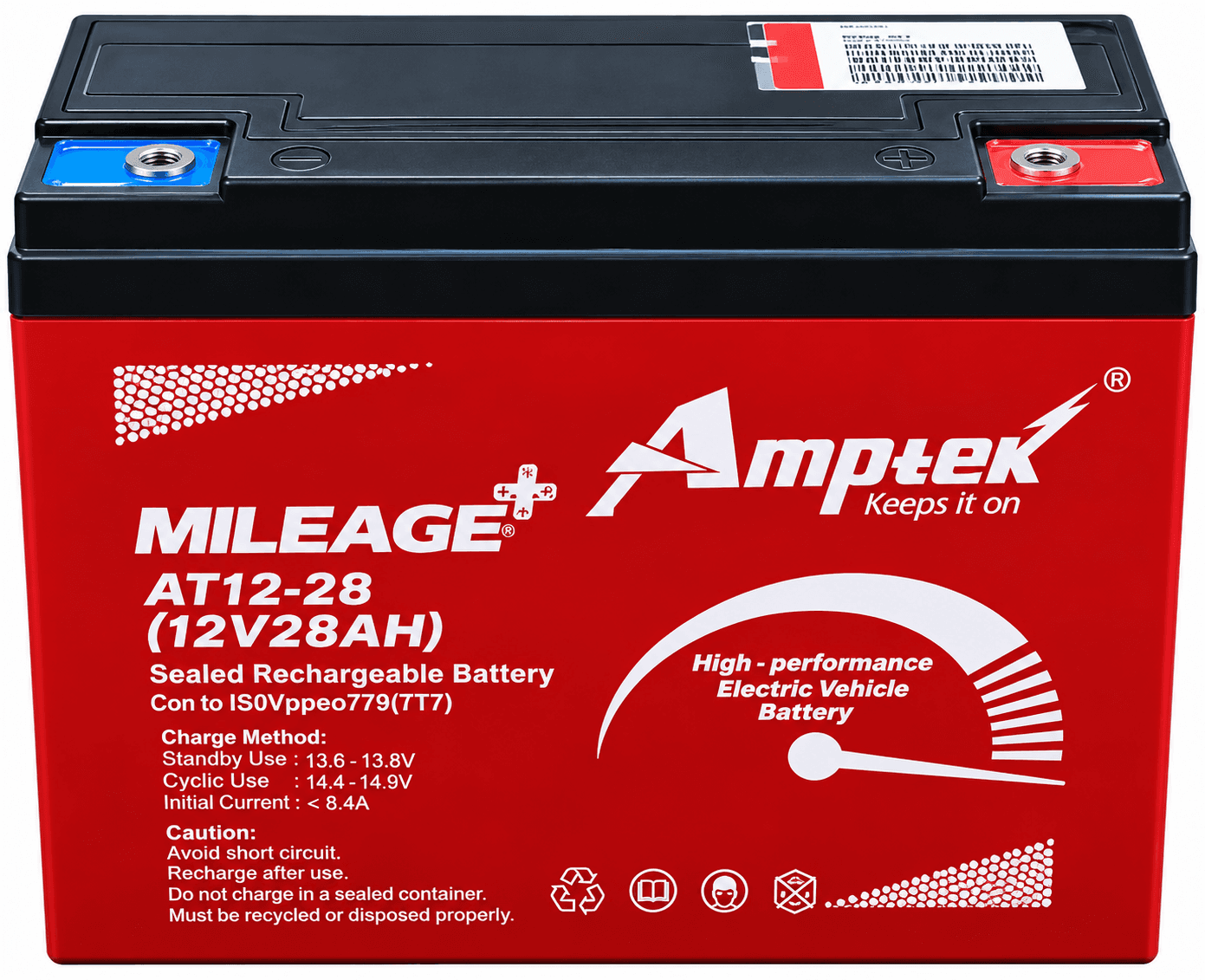 Amptek Mileage 12V 28Ah Sealed Rechargeable Battery