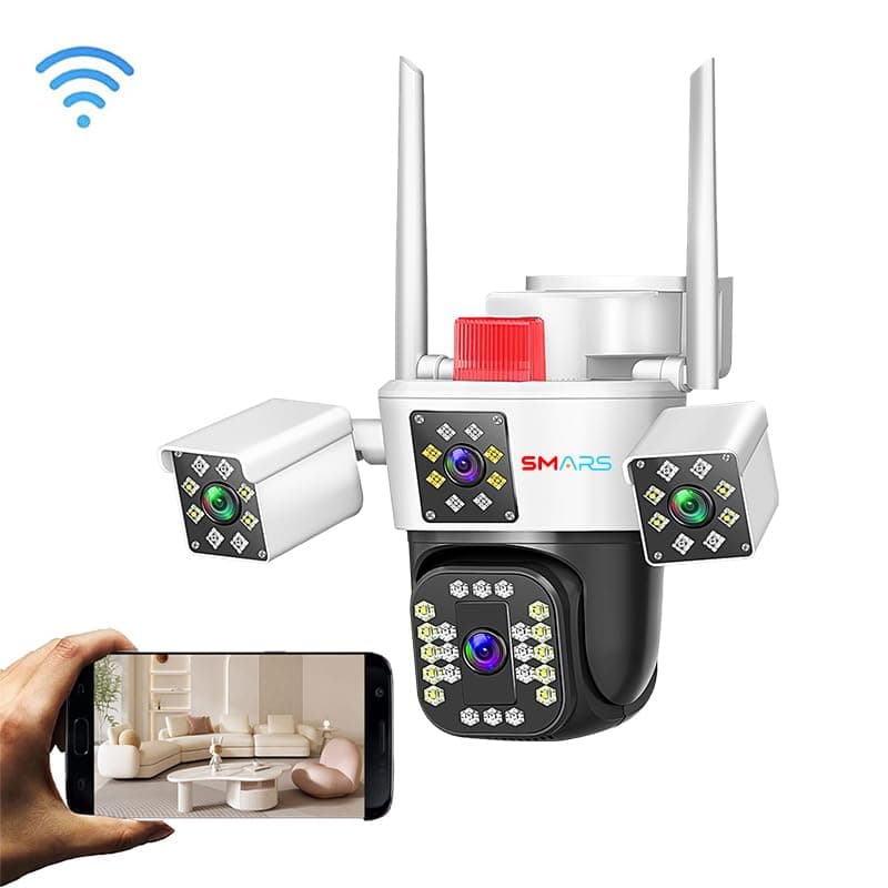 Smars 3 Lens 6K Full HD Triple View WiFi PTZ IP Camera image 4