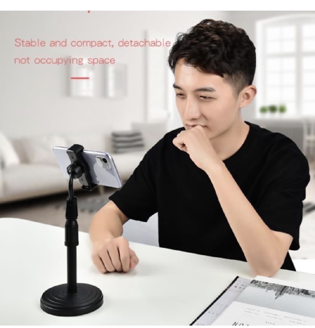 Mobile Stand for Table - Adjustable Height Phone Holder for Desktop, Hands-Free Viewing and Convenient Use image 3
