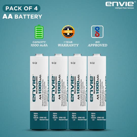 Envie AA 1000mAh Ni‑Cd Rechargeable Battery image 3