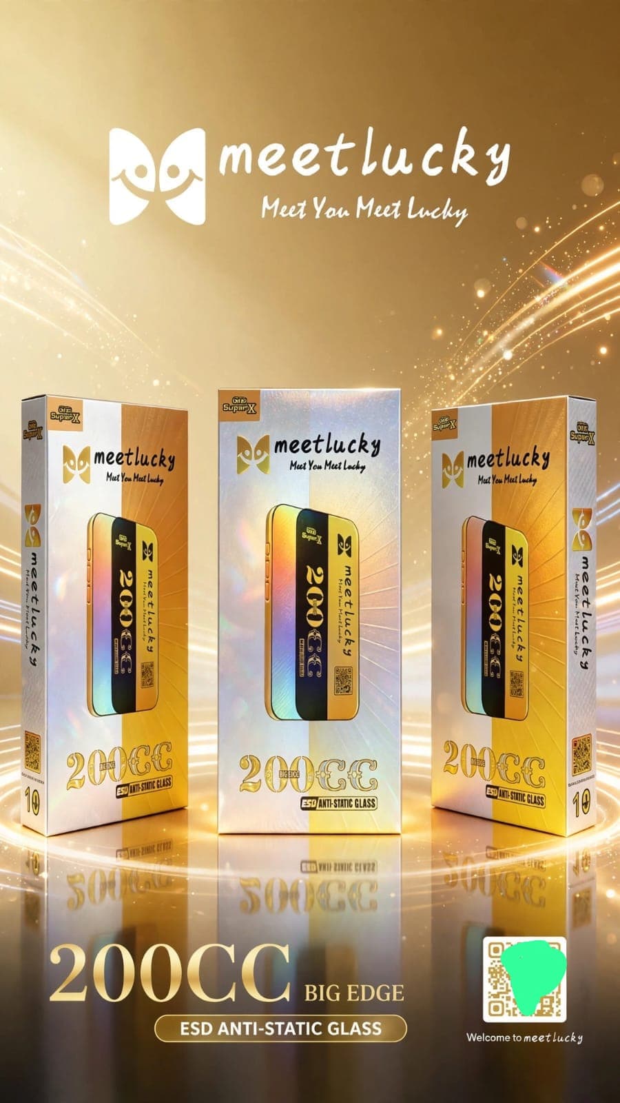 Meetlucky 200CC Big Edge ESD Anti-Static Tempered Glass All Model