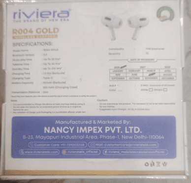 Riviera R004 GOLD Wireless Earpods image 2