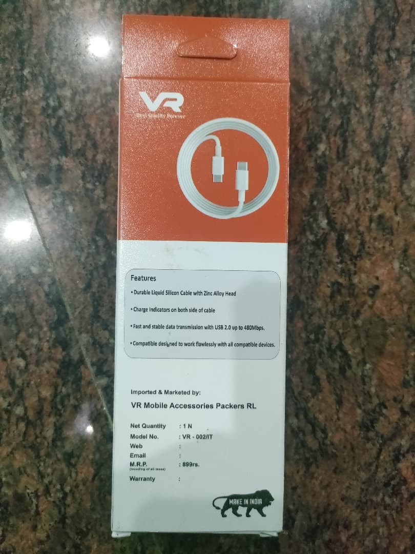 VR Type C to Type C Fast Charging Cable image 4