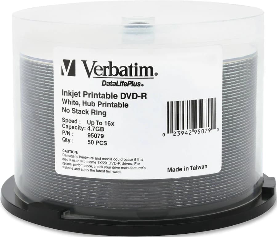 Verbatim DVD-R 4.7GB 16X Printable Discs image 2