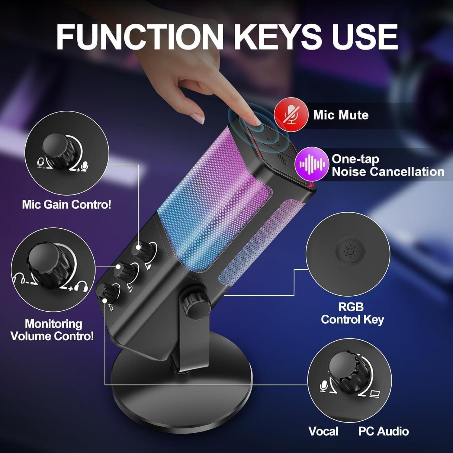 Wired RGB USB Gaming Microphone image 2