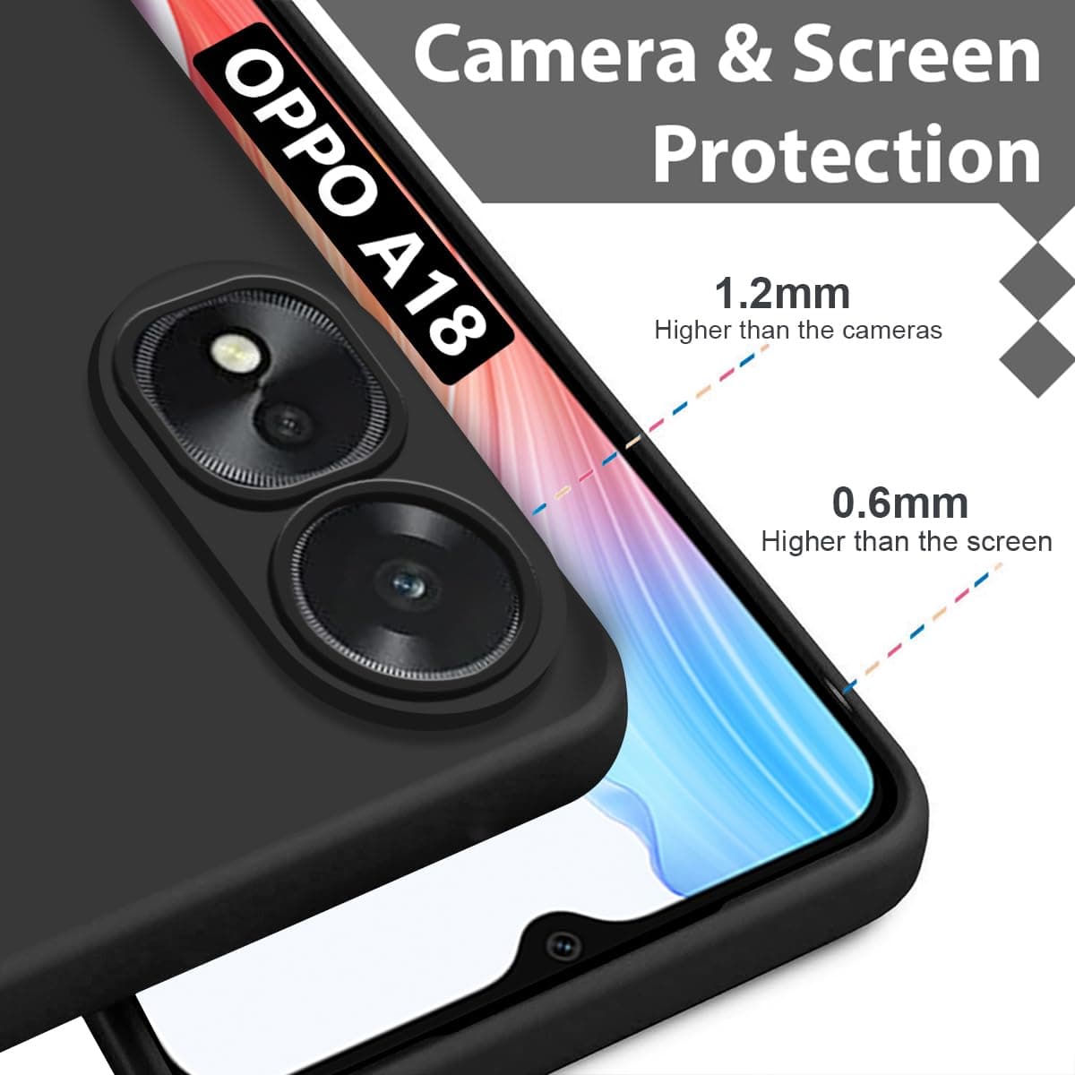 Fashionury Liquid Silicon Back Cover for Oppo A18 image 2