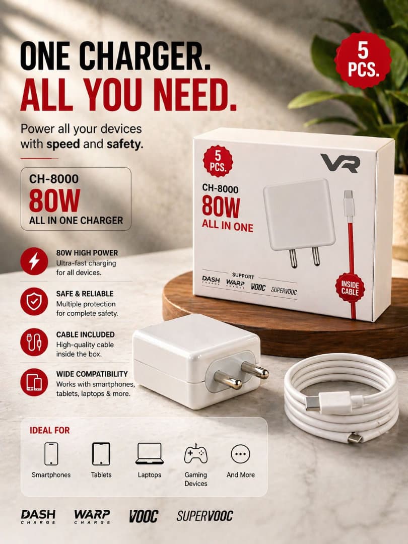 VR CH-8000 80W Fast Charger image 2