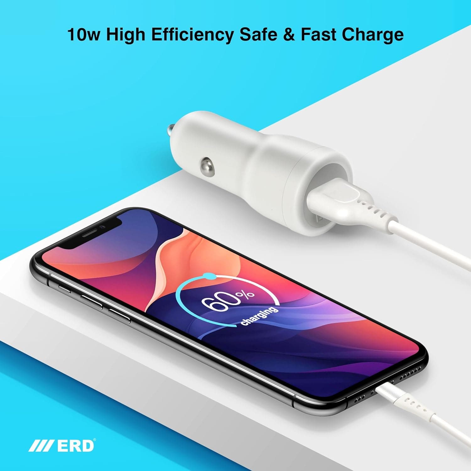 CC 122 USB A Fast Car Charger USB C Cable image 2