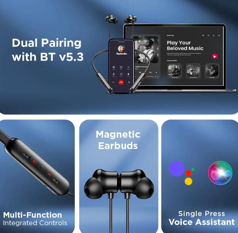 boAt Rockerz Summit wireless neckband earphones. image 3