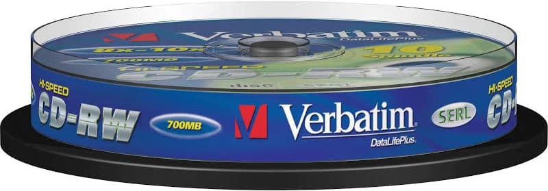 Verbatim CD RW 700MB 8X 12X 10Pack Cake Box image 2