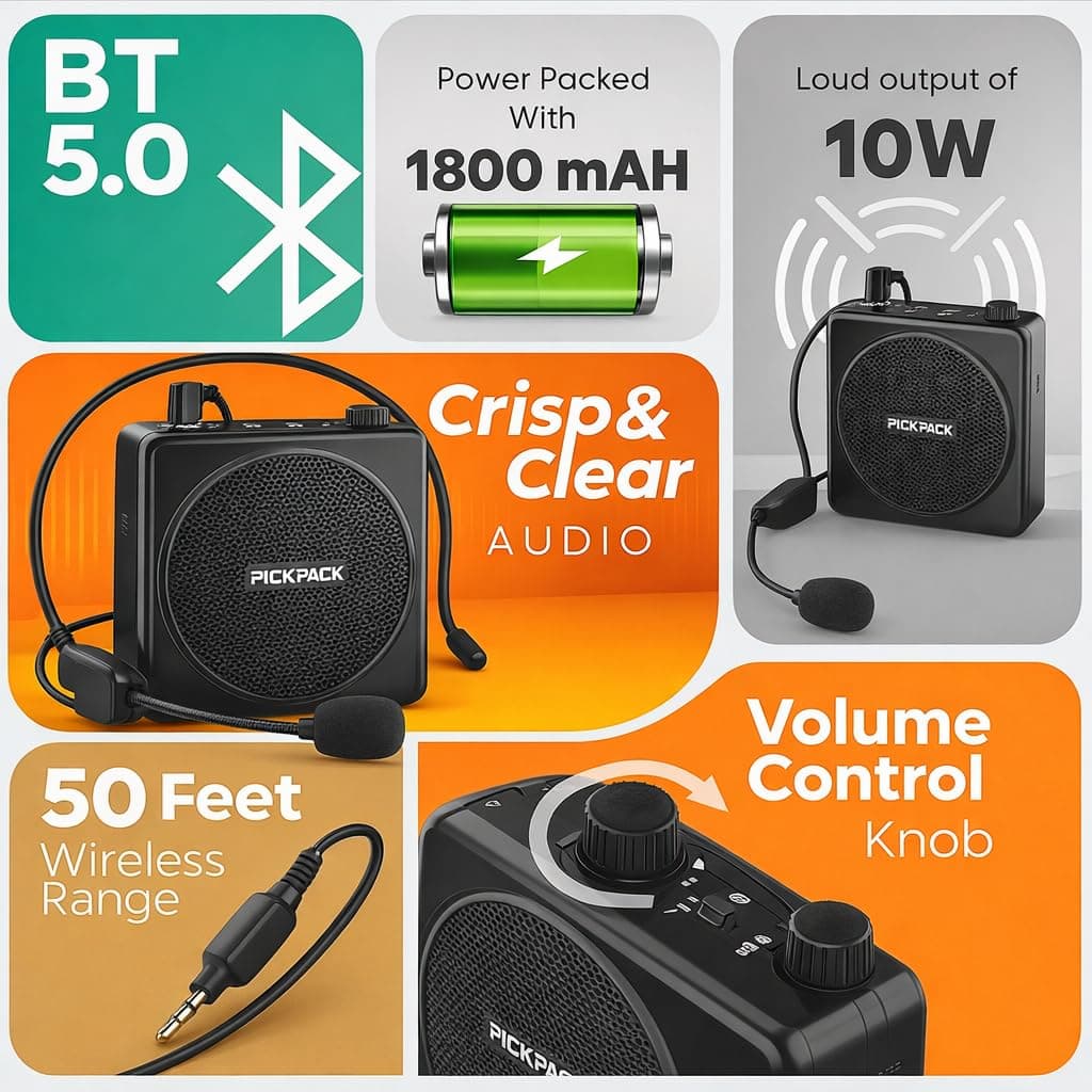 PICK PACK PP BT825 Voice Amplifier/Voice Recorder / Wireless Speaker image 2
