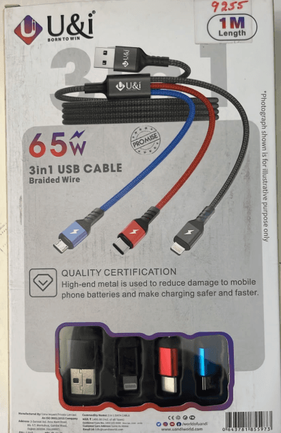 U&i RIFLE Series 3-in-1 USB Cable image 1