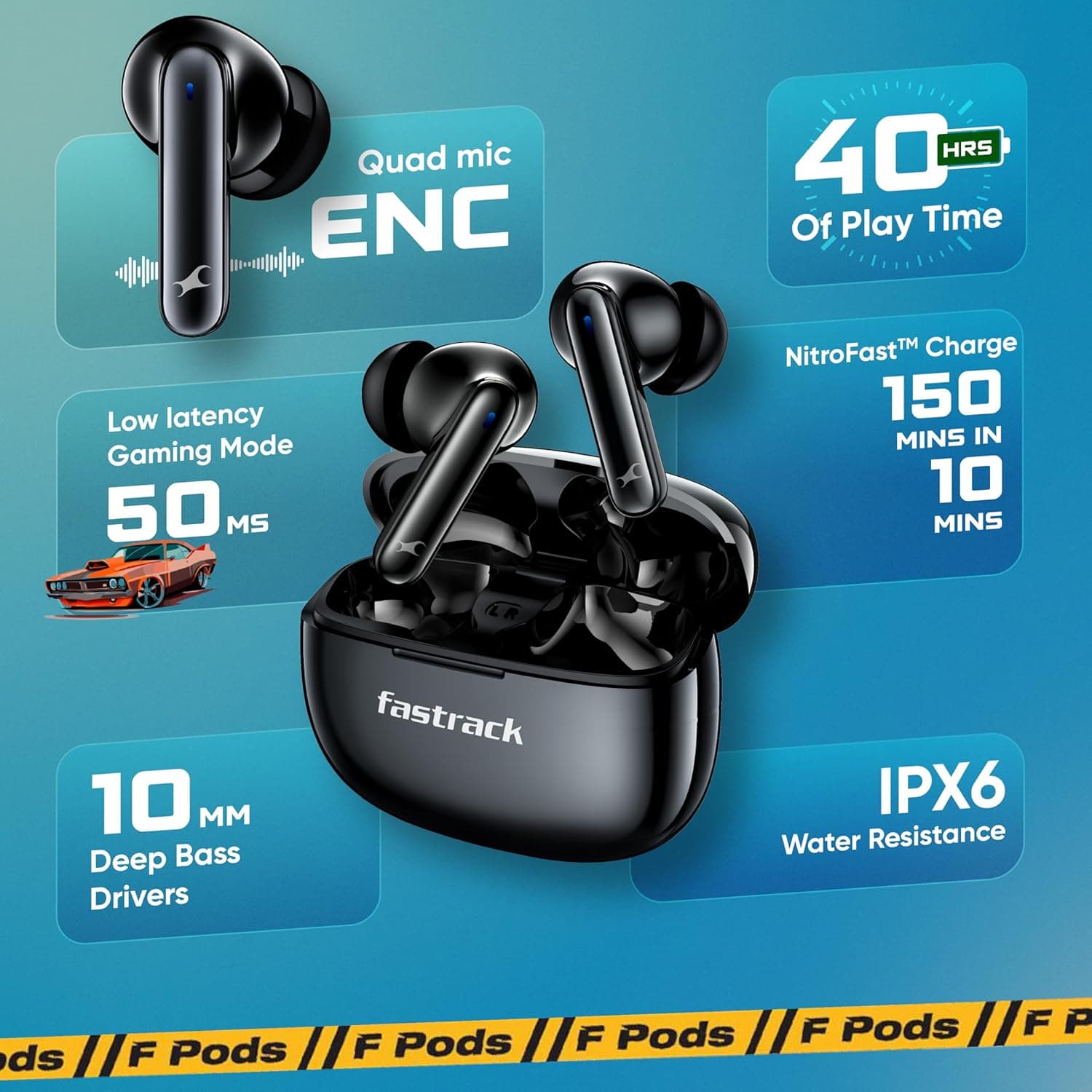 Fastrack F Pods FX101 True Wireless Stereo earbuds image 2
