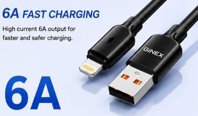 GiNEX GX-28I 6A USB to Lightning Fast Charging Cable image 2