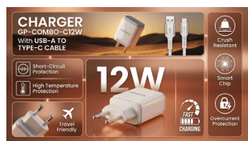 GOPARTS 2.4A Single USB Wall Charger with Type C Cable image 3
