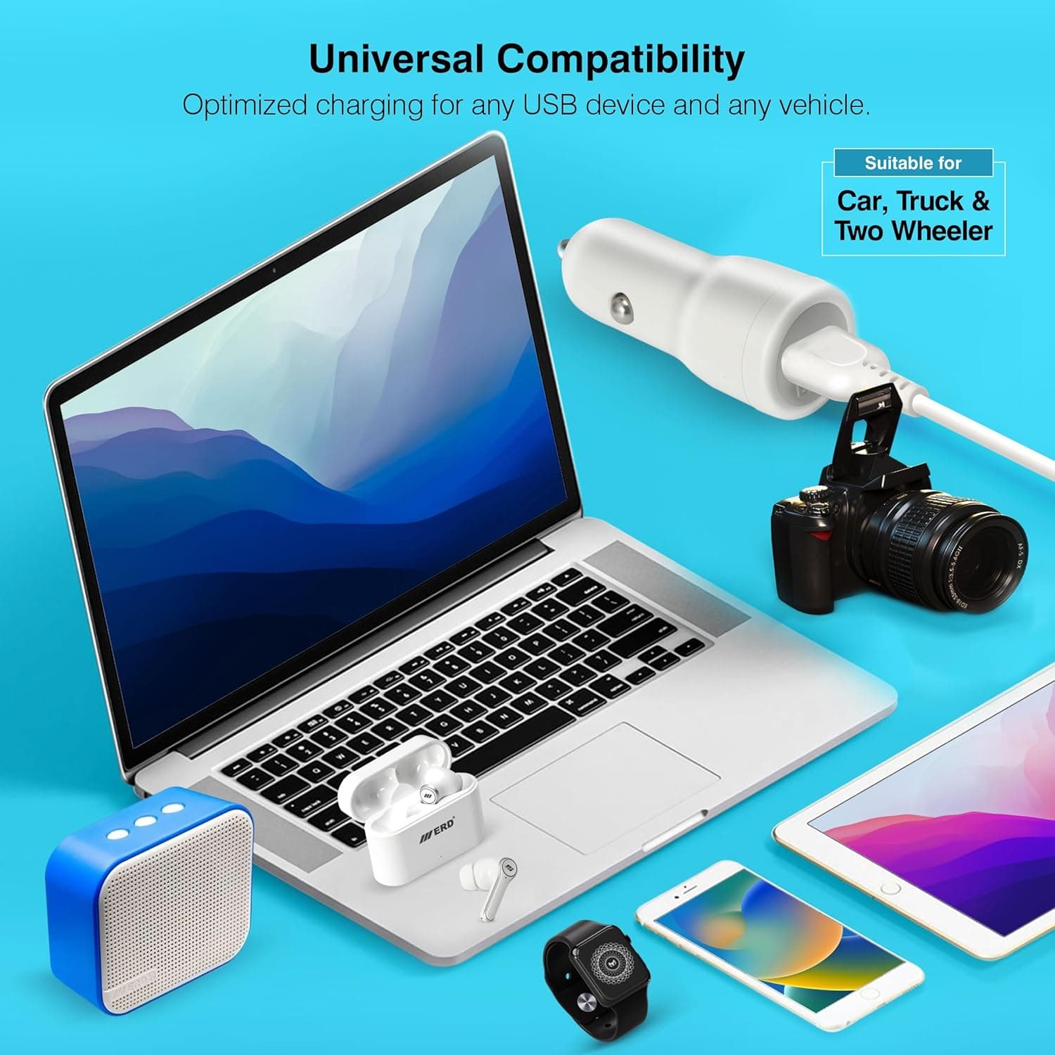 CC 122 USB A Fast Car Charger USB C Cable image 5