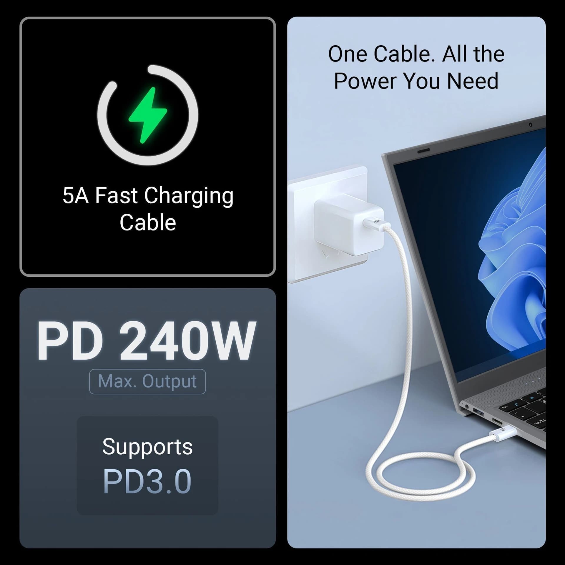 Zebronics ZEB-T65 Type-C to Type-C Fast Charging Cable image 3
