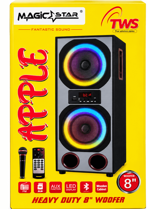 Magic Star TWS “Apple” Model 8-Inch Heavy Duty Woofer Tower Speaker image 3