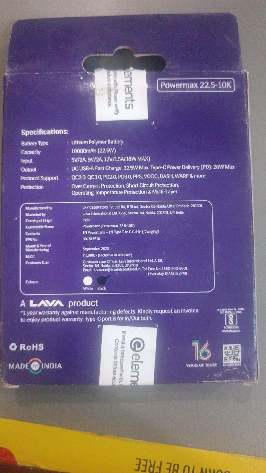 Lava POWERMAX 22.5W Premium Fast Charging Power Bank image 2