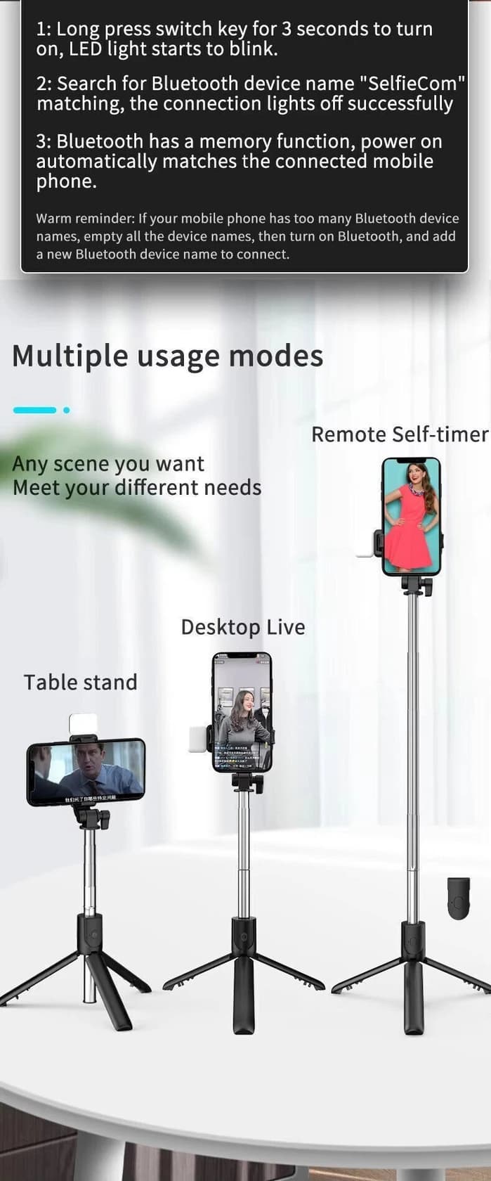 R1S Mobile Phone Bluetooth Selfie Stick image 4