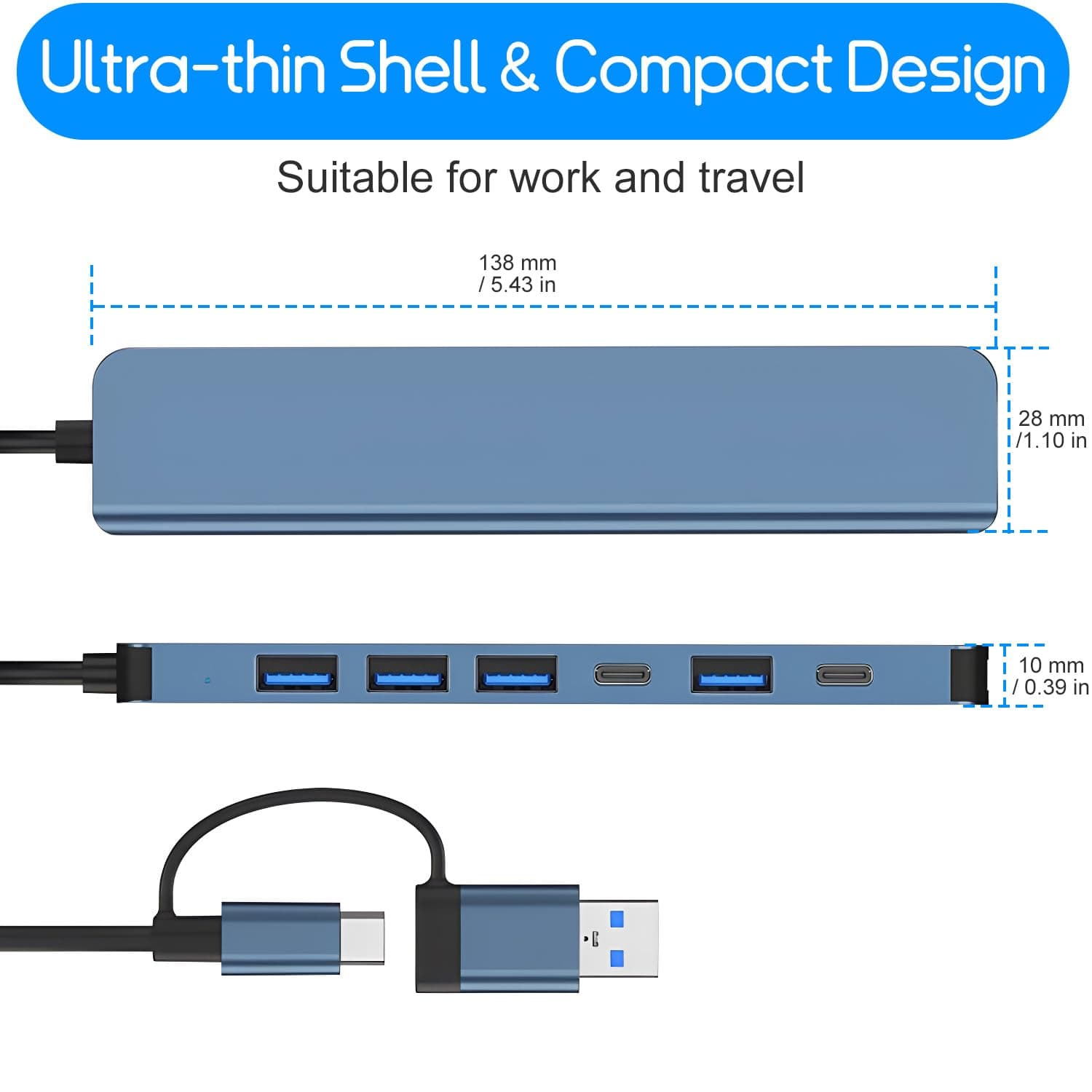 8 in 1 USB C Hub Multiport Adapter image 3