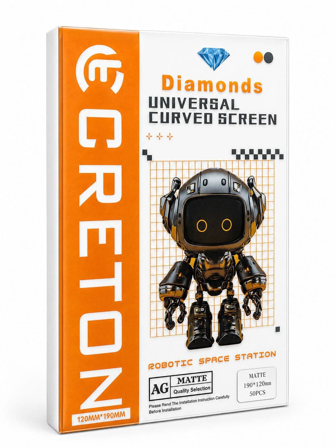 CRETON Diamonds Universal Curved Screen Protector Sheet image 2