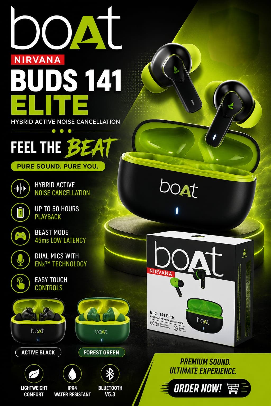 BoAt Airdopes 141 Elite ANC Earbuds image 2