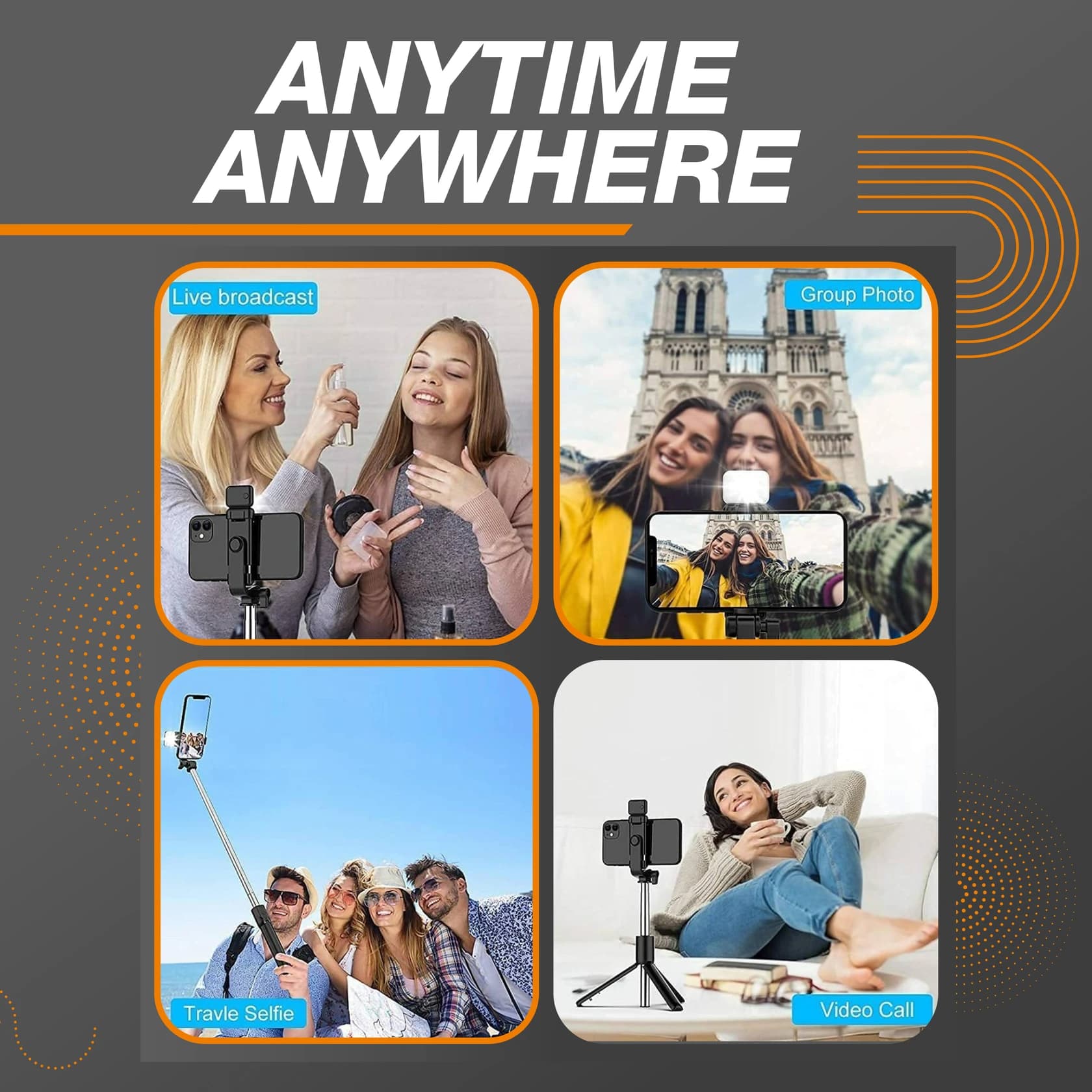 3-in-1 Multifunction Selfie Stick Tripod & Mobile Stand image 4