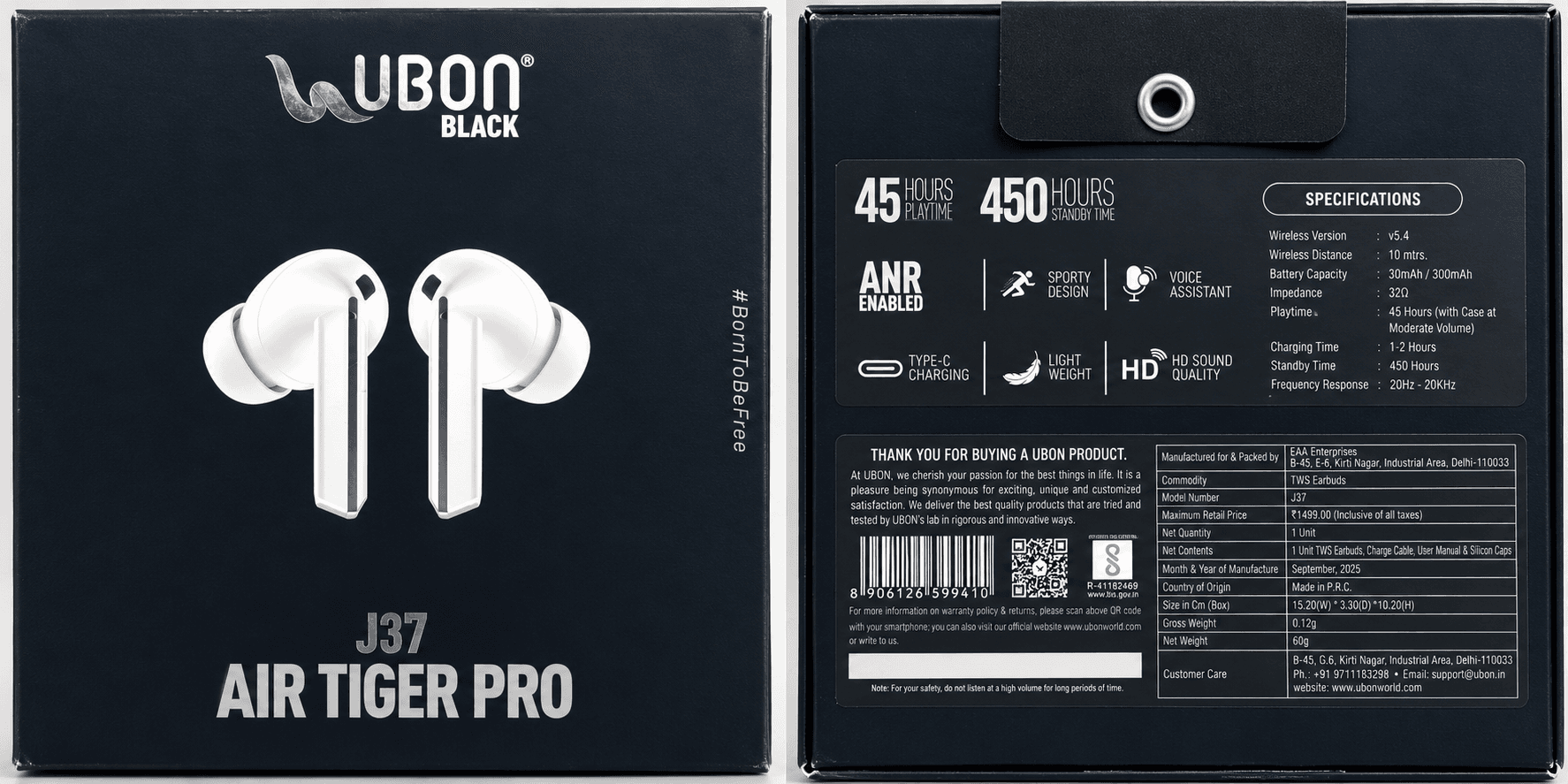 Ubon J37 Air Tiger Pro Truly Wireless Earbuds image 3